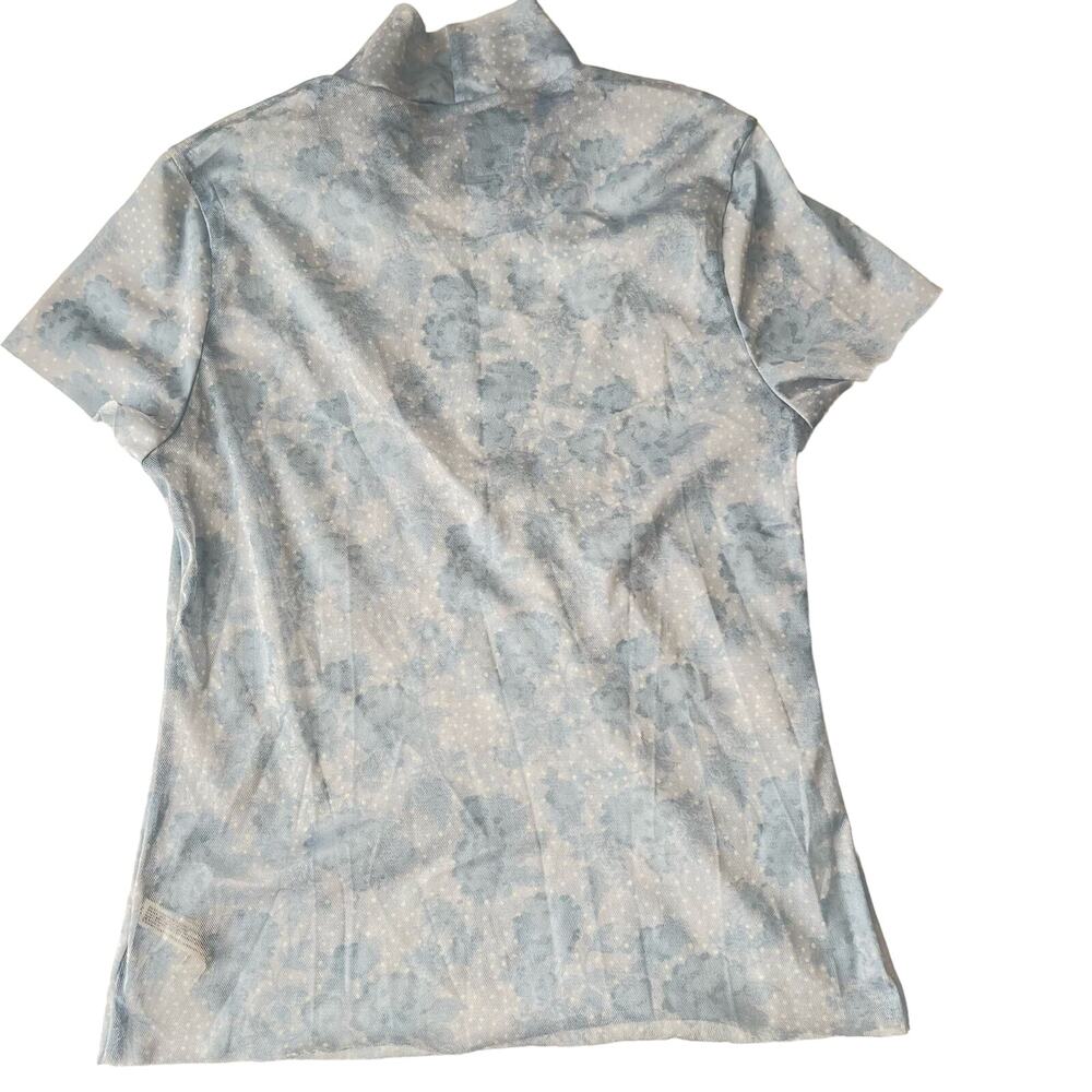 Free People Intimately Sheer Mesh Printed Baby Tee In Sky Combo Size L - Picture 3 of 8